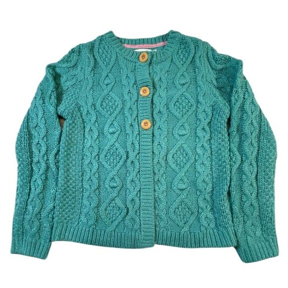 Mini Boden Girl's Brook Blue Cable Cardigan SIZE-9-10Y - Picture 3 of 9